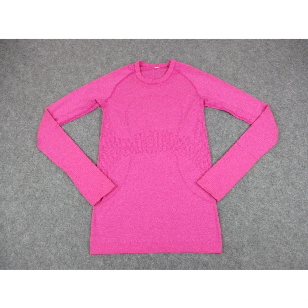 Lululemon Shirt Womens 4 Pink Swiftly Tech Long Sleeve Running Athletic Top